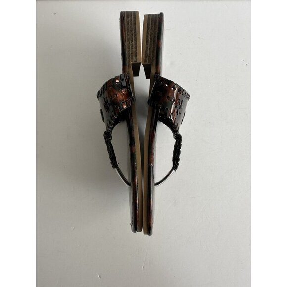 Pierre Dumas Womens Rosetta 20 Thong Sandals Size 8M Brown Animal Print Comfort - Picture 6 of 12